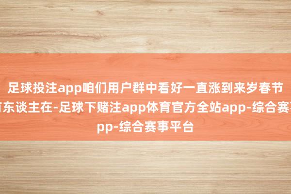 足球投注app咱们用户群中看好一直涨到来岁春节的大有东谈主在-足球下赌注app体育官方全站app-综合赛事平台