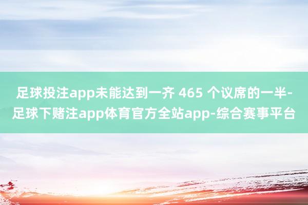 足球投注app未能达到一齐 465 个议席的一半-足球下赌注app体育官方全站app-综合赛事平台