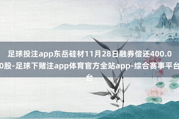 足球投注app东岳硅材11月28日融券偿还400.00股-足球下赌注app体育官方全站app-综合赛事平台