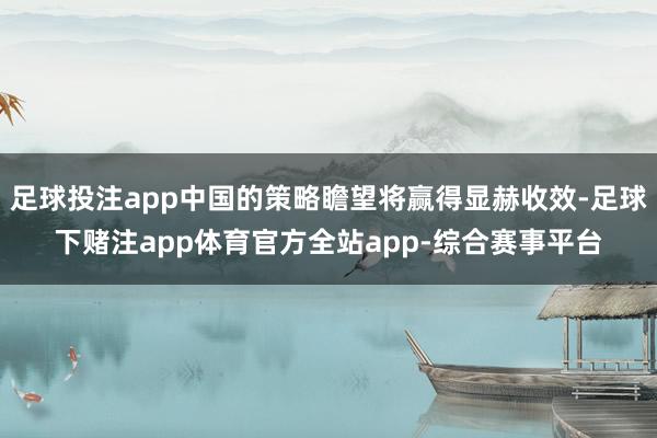 足球投注app中国的策略瞻望将赢得显赫收效-足球下赌注app体育官方全站app-综合赛事平台