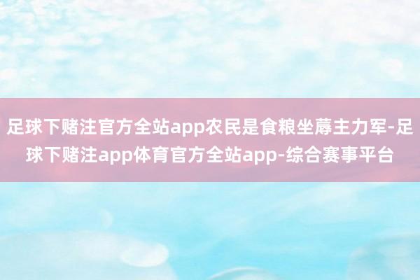 足球下赌注官方全站app农民是食粮坐蓐主力军-足球下赌注app体育官方全站app-综合赛事平台