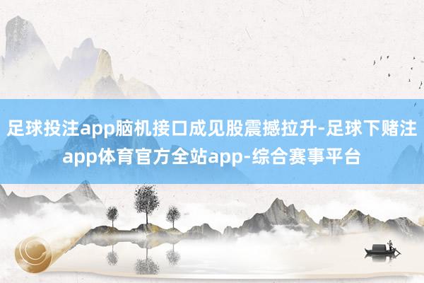 足球投注app脑机接口成见股震撼拉升-足球下赌注app体育官方全站app-综合赛事平台