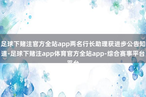 足球下赌注官方全站app两名行长助理获进步公告知道-足球下赌注app体育官方全站app-综合赛事平台