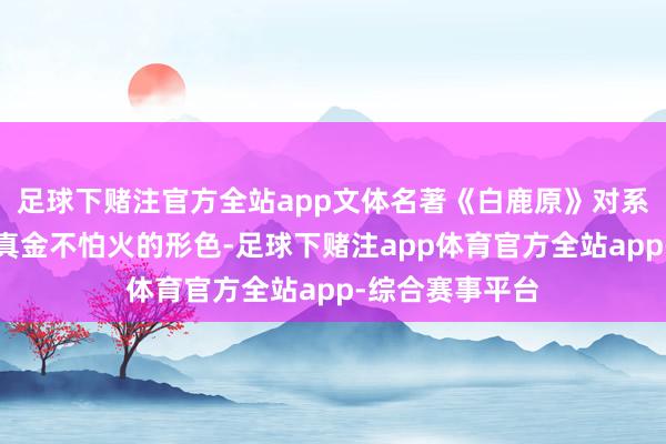 足球下赌注官方全站app文体名著《白鹿原》对系族运作有很精真金不怕火的形色-足球下赌注app体育官方全站app-综合赛事平台