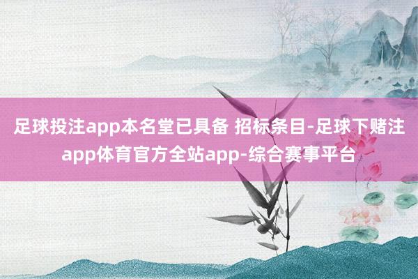 足球投注app本名堂已具备 招标条目-足球下赌注app体育官方全站app-综合赛事平台