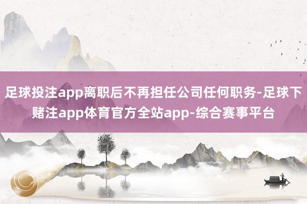 足球投注app离职后不再担任公司任何职务-足球下赌注app体育官方全站app-综合赛事平台